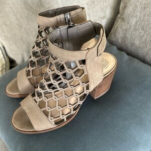 Vince Camuto Lanaira Women's Taupe Peep-Toe Heeled Sandals